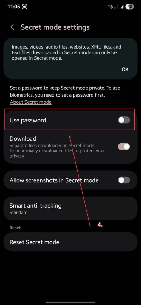 Samsung Internet Modalità Segreta