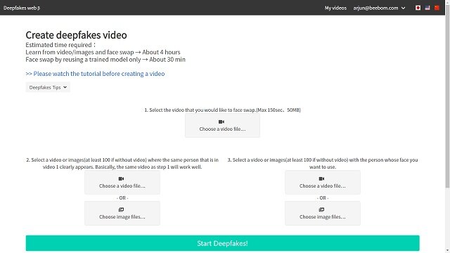DeepFake Web - Deep Fake Apps and Websites