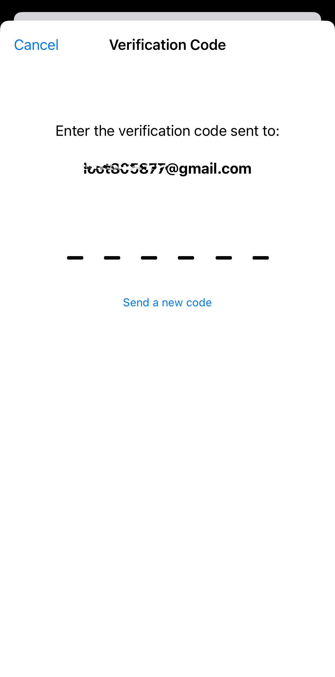 Agora, digite o código de verificação enviado para seu novo email.