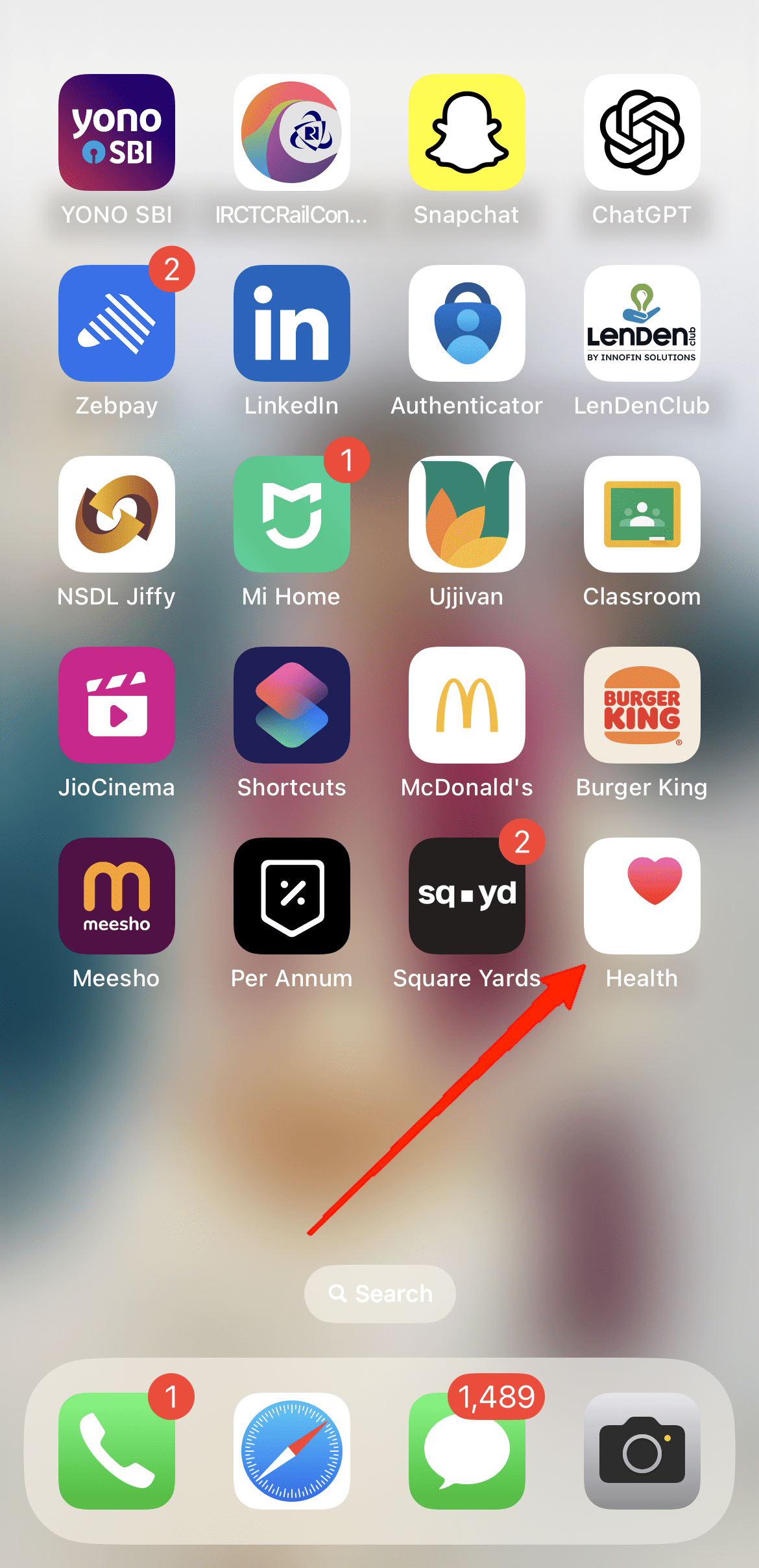 Lancez l'application Santé sur votre iPhone.