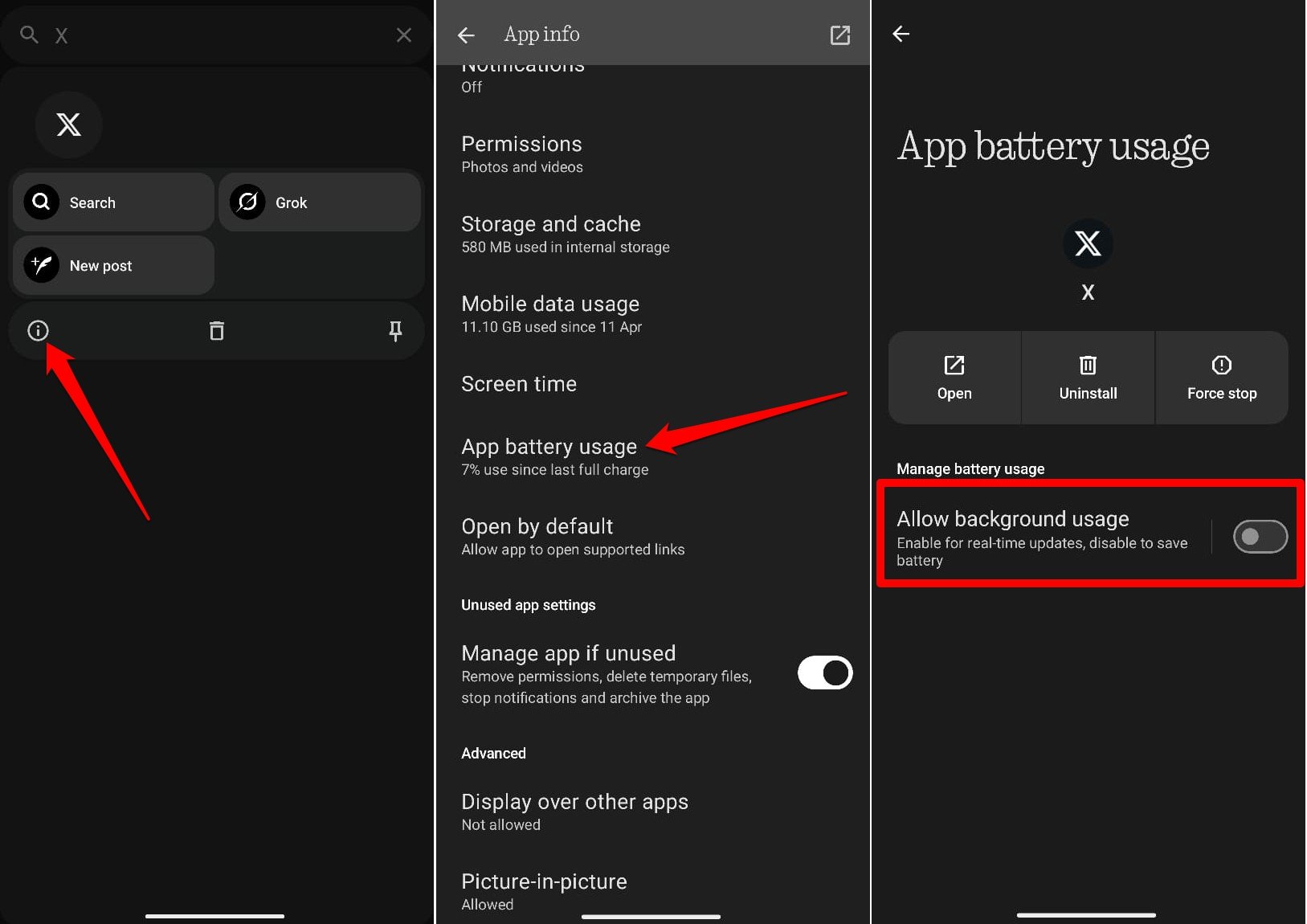 disabilita-app-dall-esecuzione in background Android 15