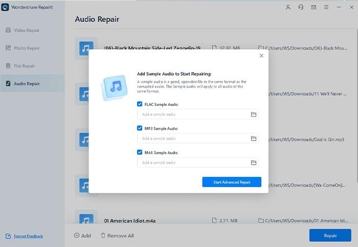 Ajouter audio à réparer