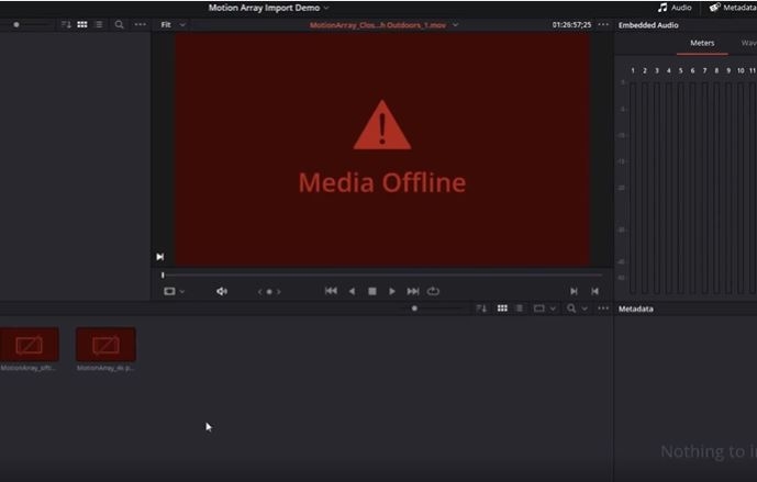 DaVinci Resolve Media Offline