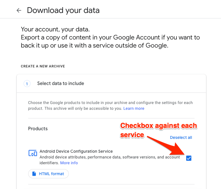 Laden Sie Ihre Daten von Google Takeout herunter