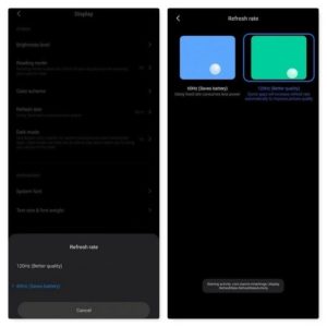 MIUI Refresh Rate