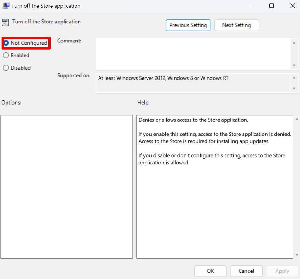 Microsoft Store im Gruppenrichtlinien-Editor aktivieren