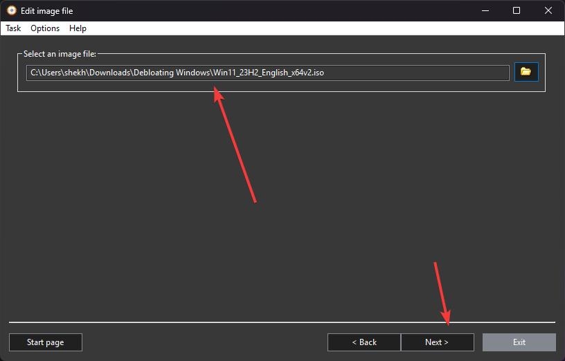Modifica il file ISO