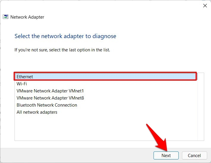diagnosticar ethernet windows 11