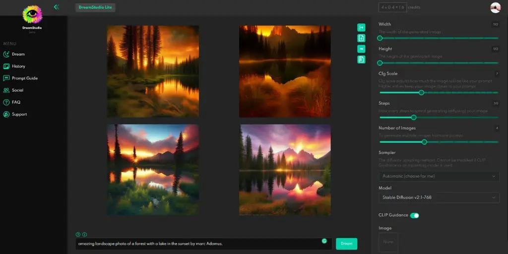 DreamStudio - Migliori generatori di immagini AI