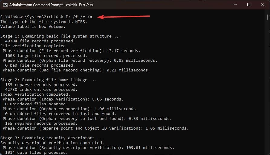 CMD Admin CHKDSK