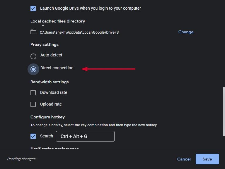 Configurações de Proxy do Google Drive - Erro ‘Não é possível iniciar o Drive para Desktop’