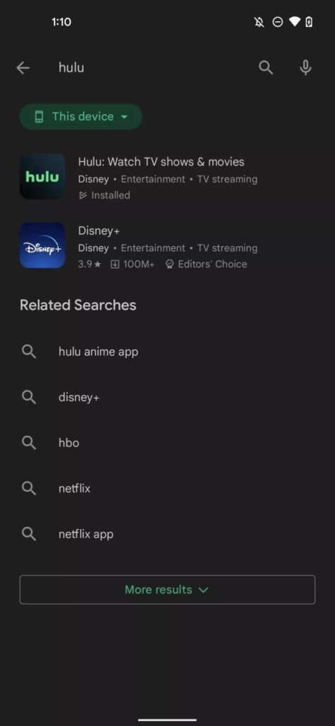 Mettre à jour l'application Hulu sur Android - « Nous avons rencontré une erreur lors du changement de profils » dans Hulu