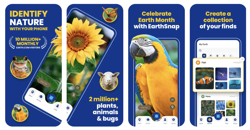 Приложение EarthSnap на скриншотах