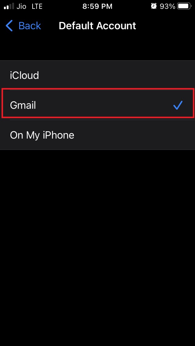 définir Gmail comme compte par défaut