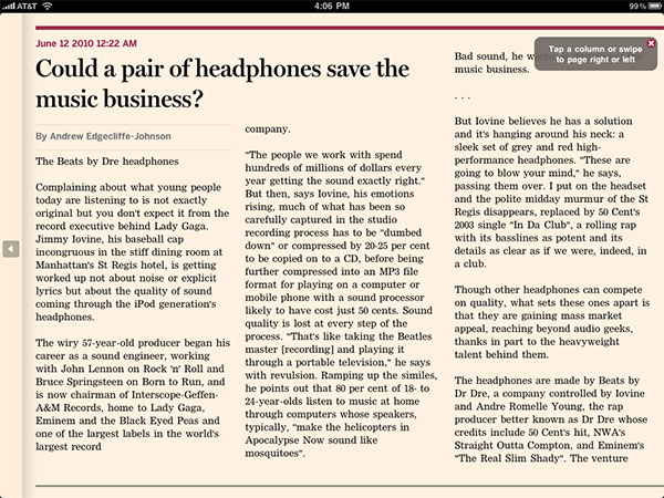 iPhone + iPad Gems : Financial Times, iTeleport, Mars Globe/HD, Osfoora HD + Reeder pour iPad