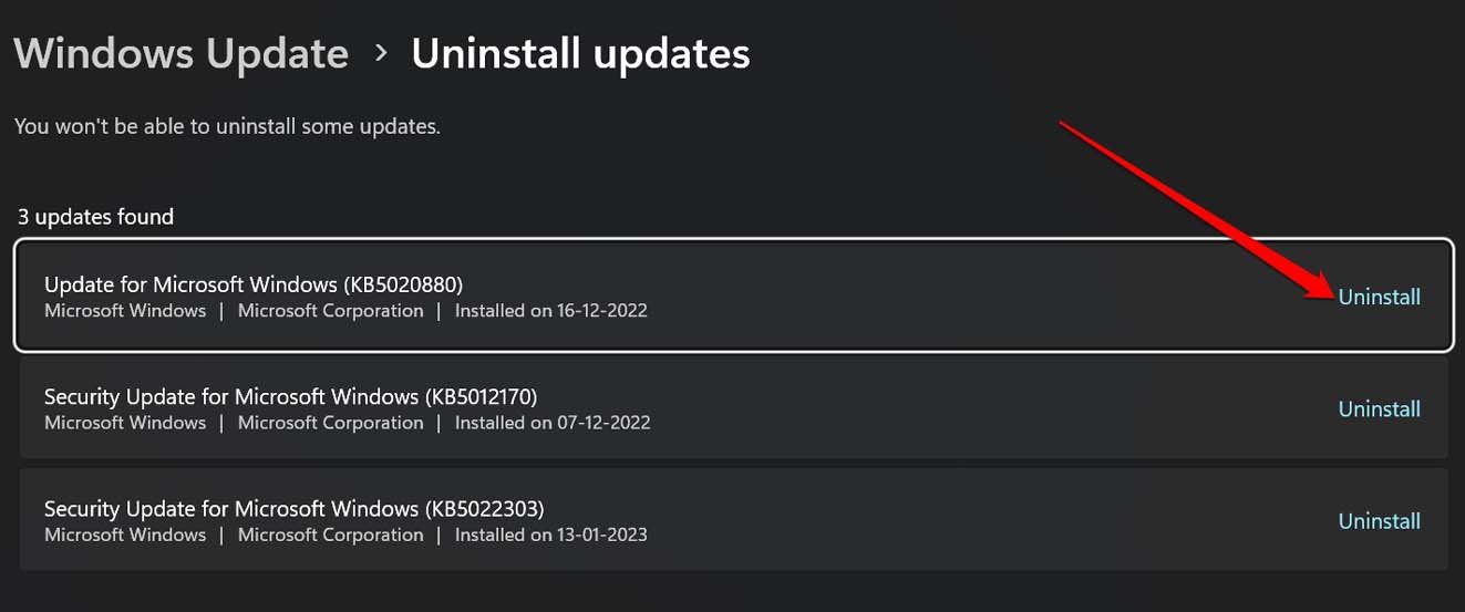 desinstalar atualização do Windows