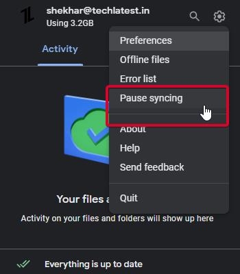 Google Drive Pausar Sincronização - Erro ‘Não é possível iniciar o Drive para Desktop’