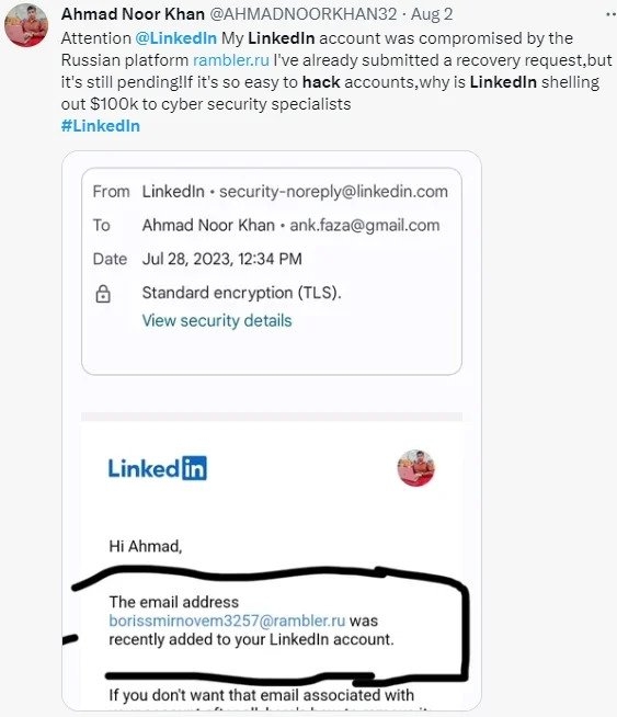 Account Linkedin Violati in una Campagna di Dirottamento 3