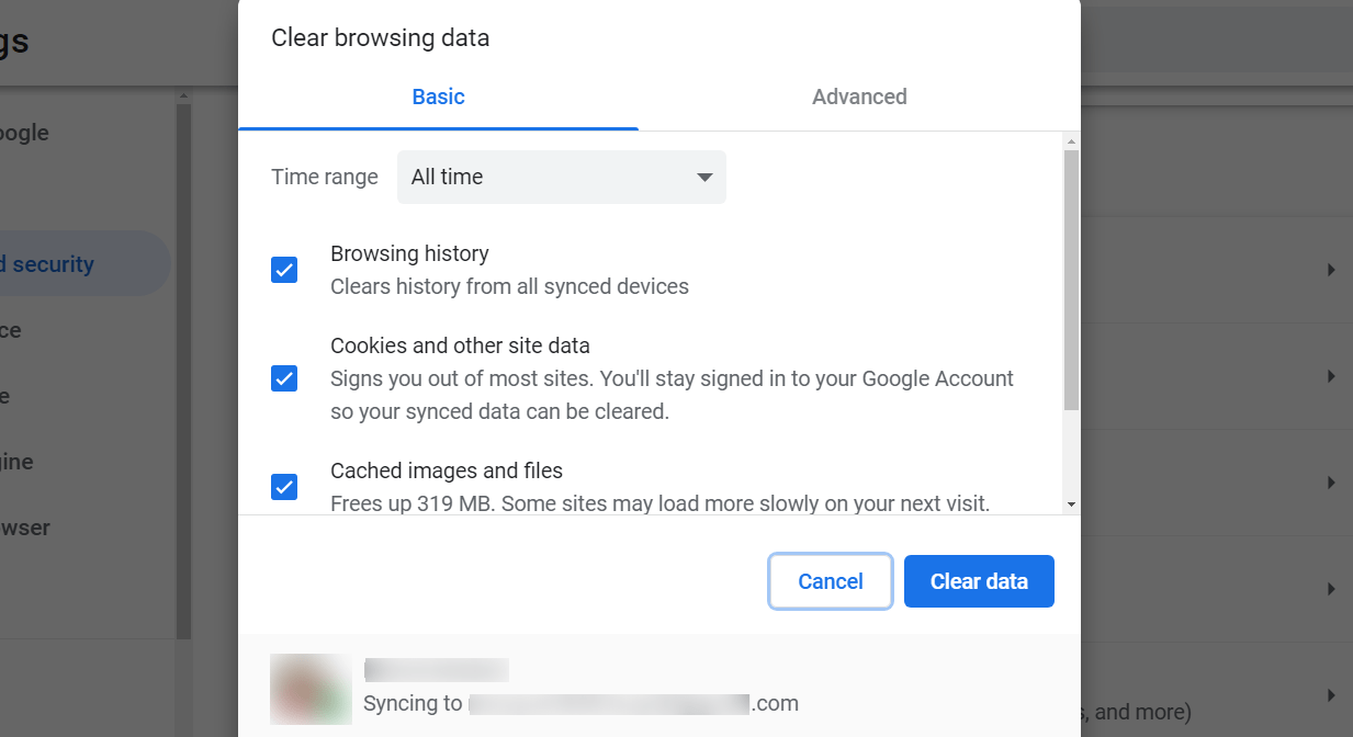 Borrar datos