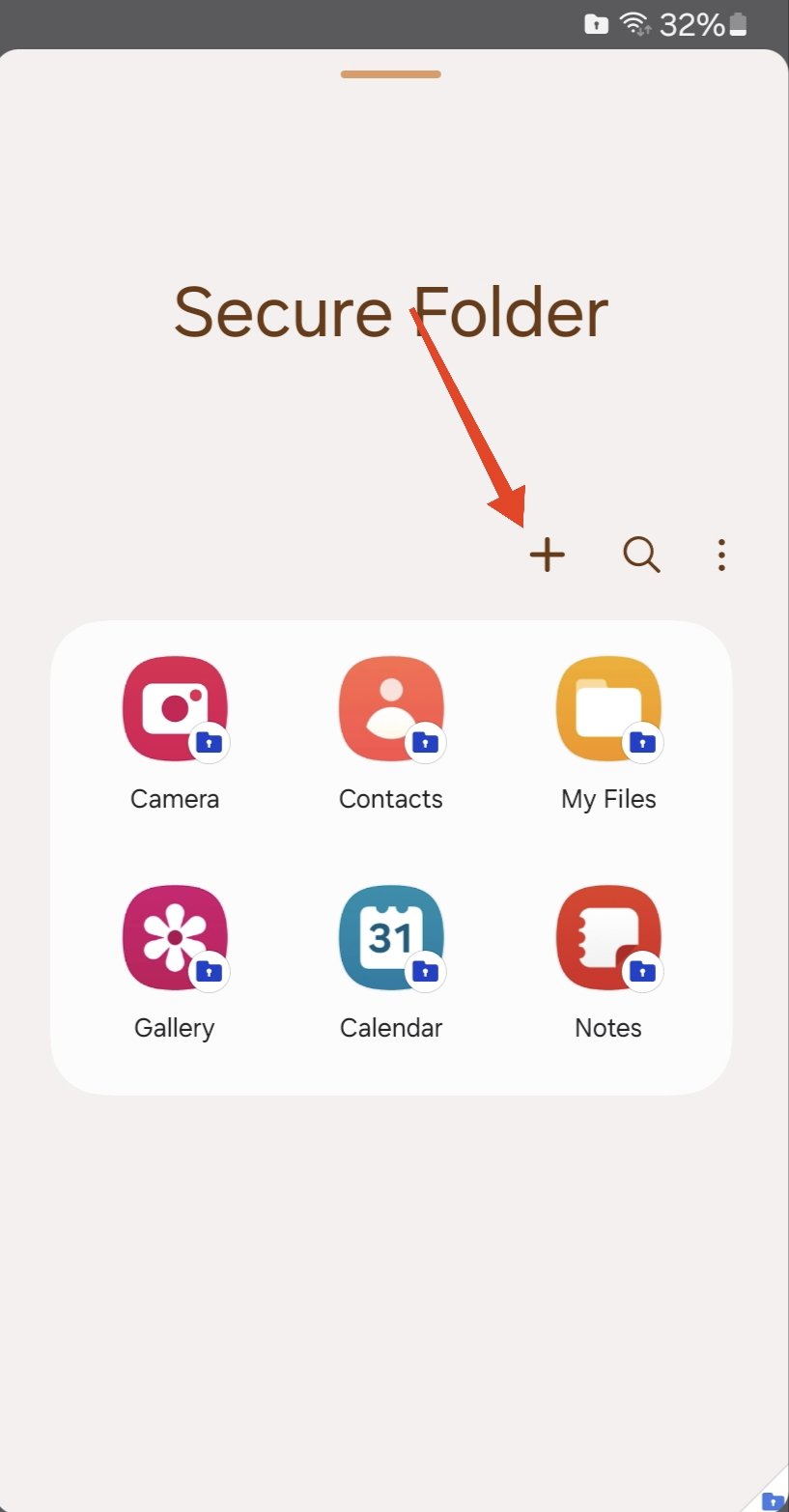 Eine App zum sicheren Ordner hinzufügen
