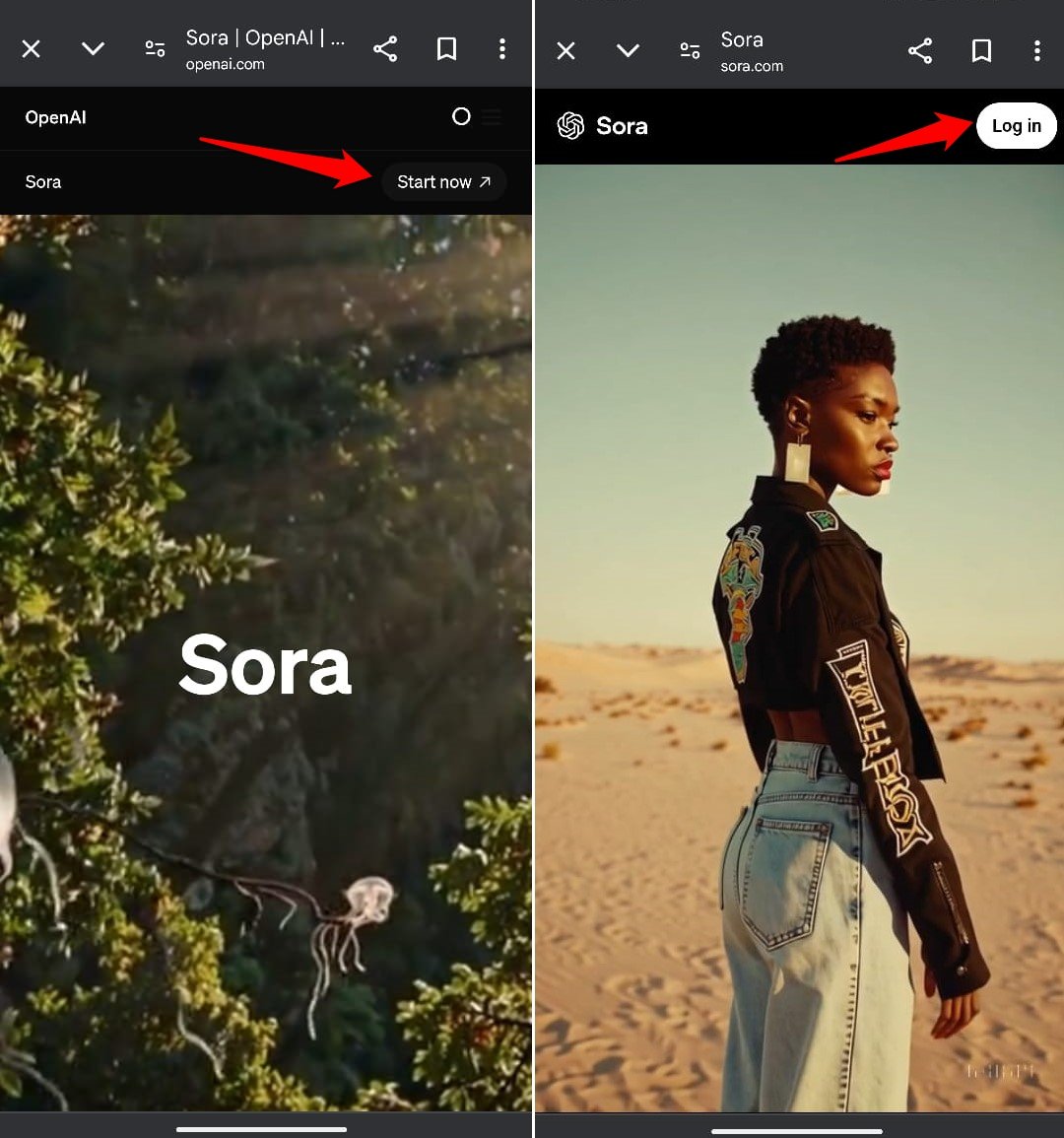 cómo acceder a Sora desde el teléfono