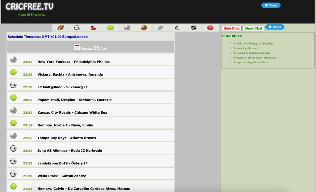 Cricfree - Migliore alternativa a Stream2Watch