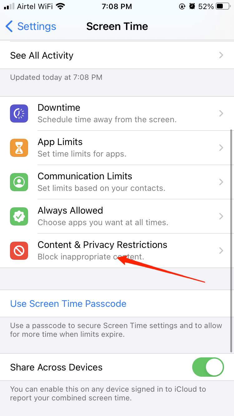 コンテンツ制限設定 iPhone