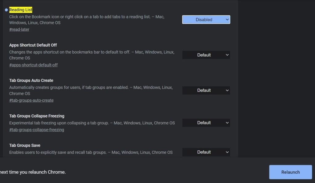 Come rimuovere la lista di lettura da Chrome