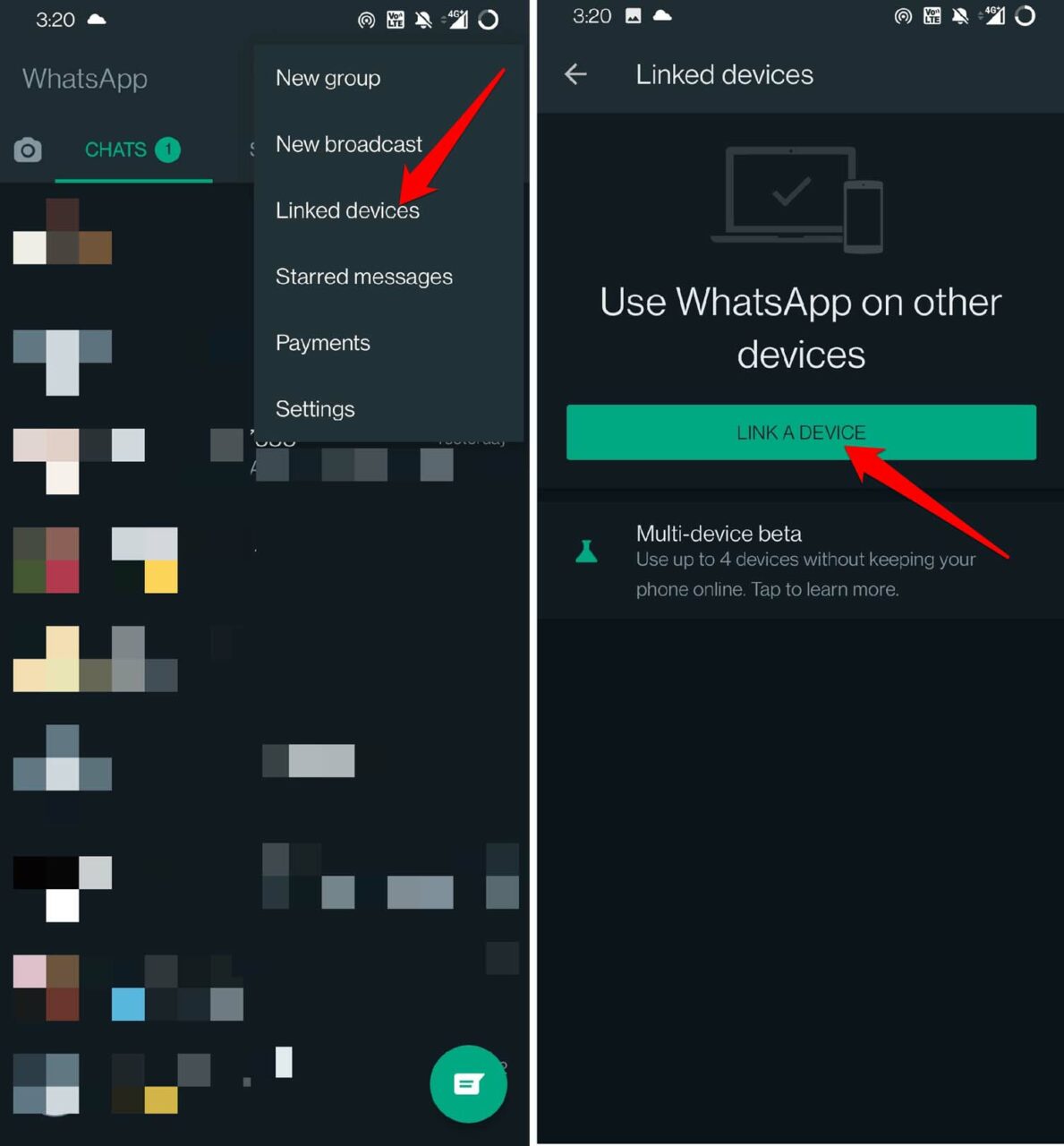 связать устройство whatsapp
