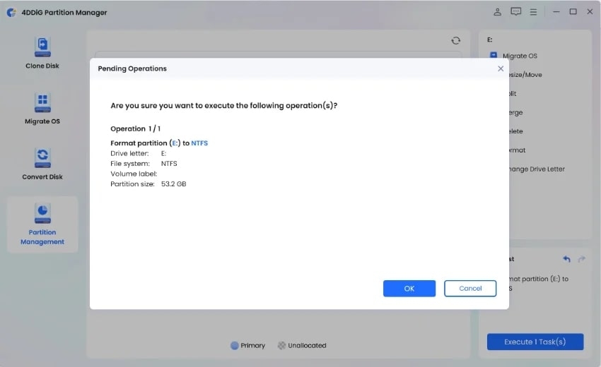 Formater la partition - 4DDiG Partition Manager