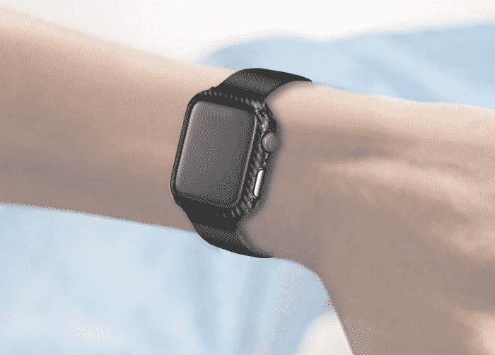 Esta es la Funda de Carbono de Marco para Apple Watch Series 5 de 44 mm y 40 mm.