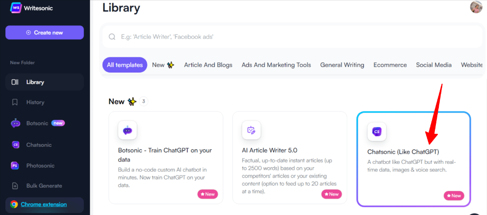 Features of ChatSonic