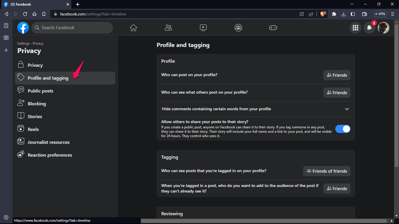 Profil und Tagging