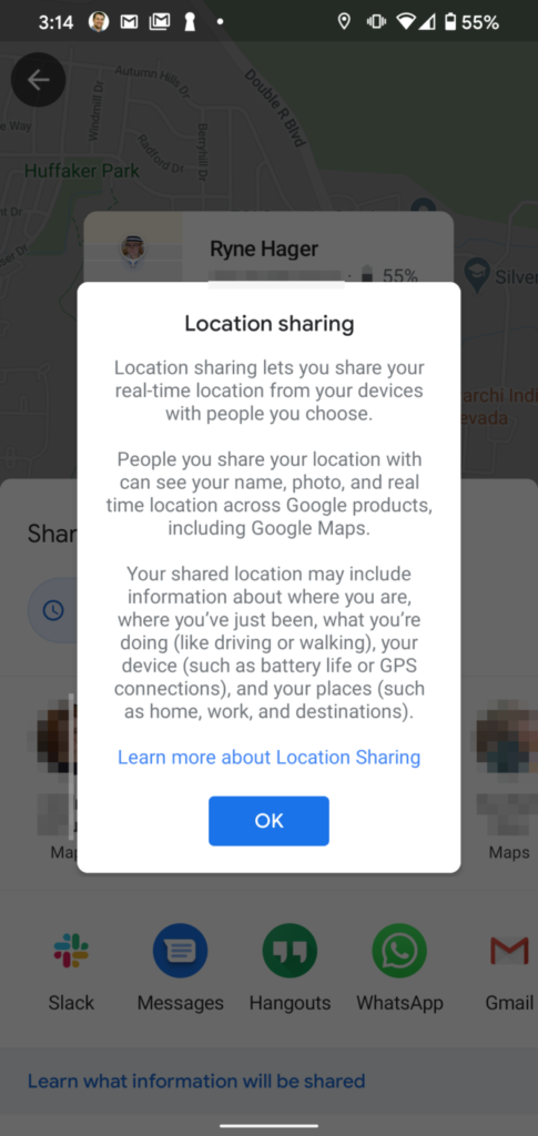 Google Maps erhält einen modernen Touch für seine Standortfreigabe-Oberfläche