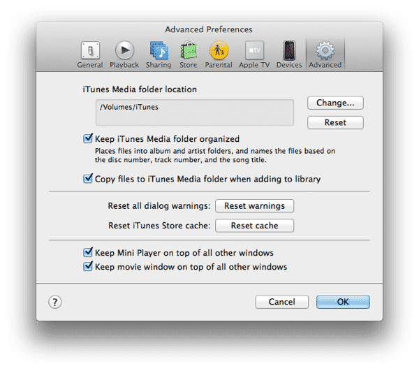 Migration der iTunes-Bibliothek zwischen Windows und Mac OS X