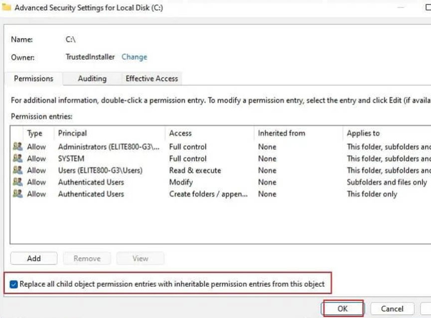 Controlla le impostazioni di sicurezza della tua unità - Errore 0x800701B1 su PC Windows