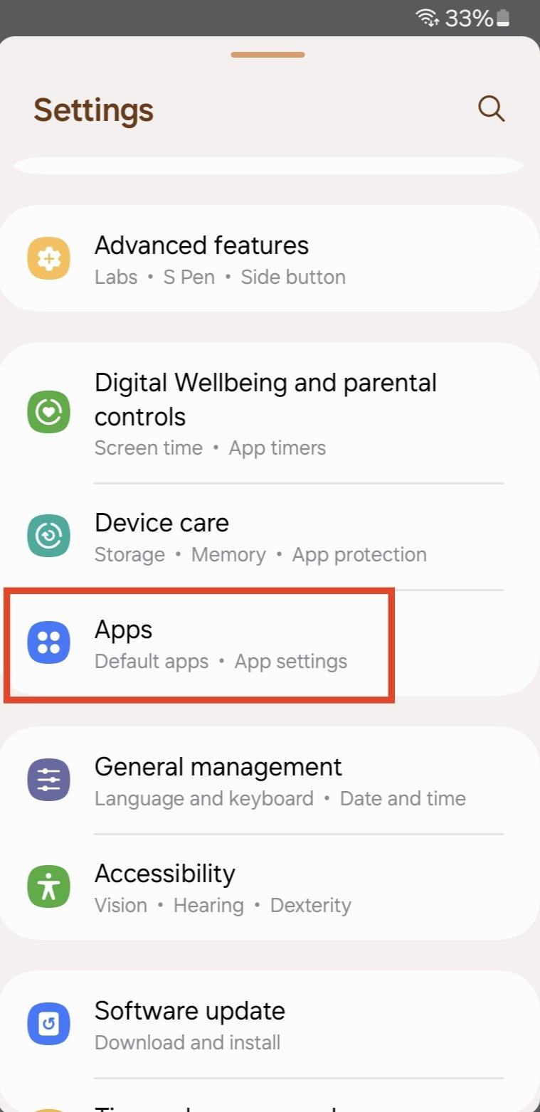 Auf Apps tippen