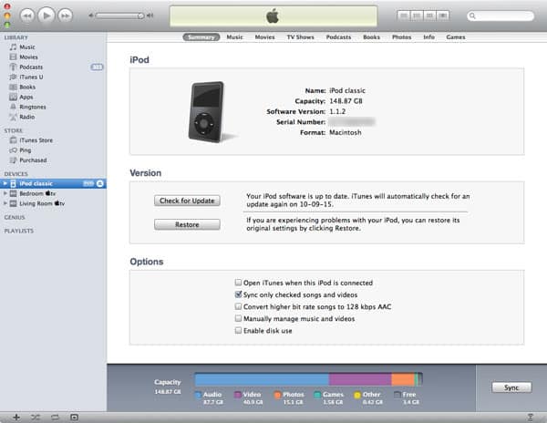 Requisiti per l'ID utente per il vecchio iPod classic