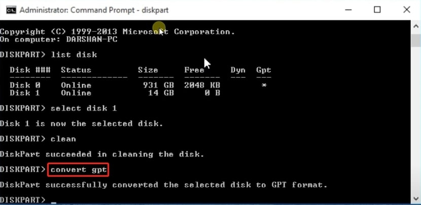 Convertir gpt - Convertir MBR a GPT sin pérdida de datos a través del símbolo del sistema