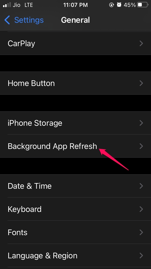 abrir atualização em segundo plano iOS