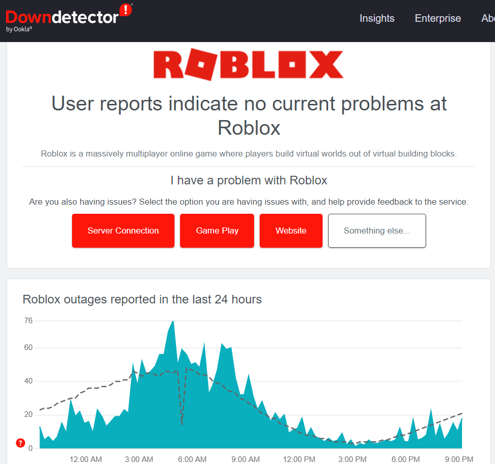 Überprüfen Sie, ob Roblox ausgefallen ist