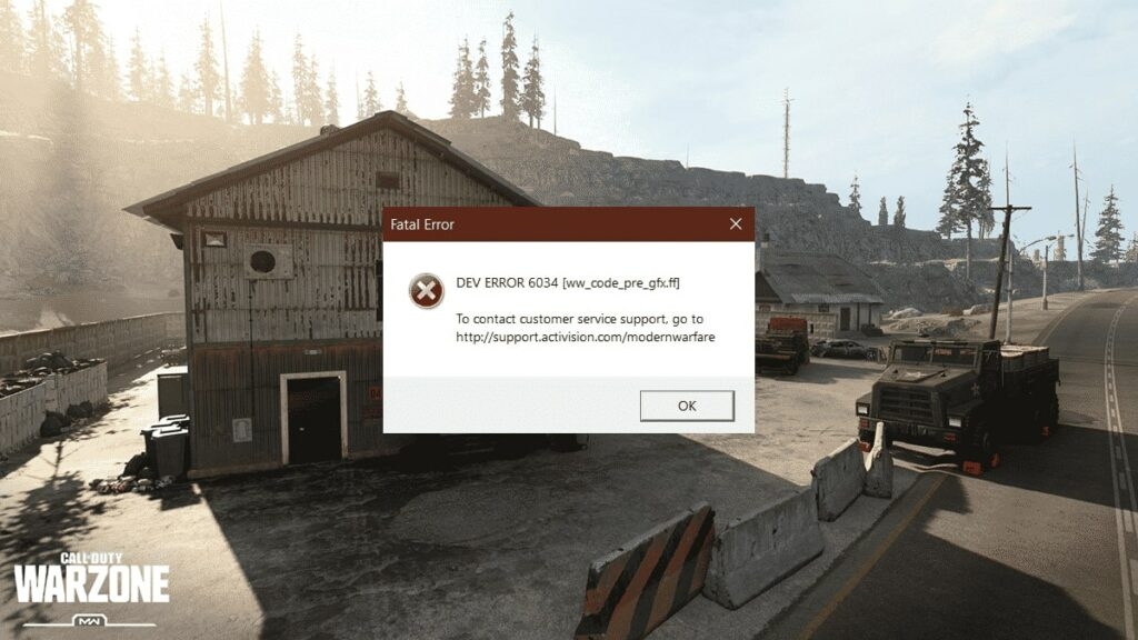 Dev Error 6034