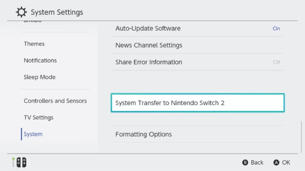 Transferir Dados do Nintendo Switch para o Switch 2