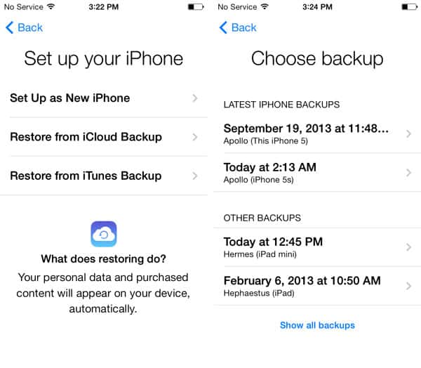 Wiederherstellung des iCloud-Backups auf einem zweiten iPhone
