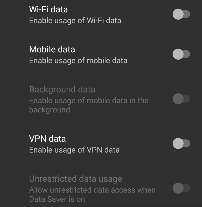 Android > 앱 > PUBG 모바일 > 데이터 사용 > 데이터 접근 비활성화