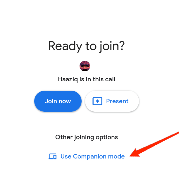 Unirse a google meet en modo compañero