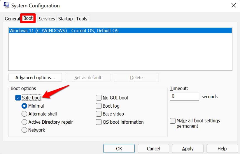 enable safe boot for Windows 11