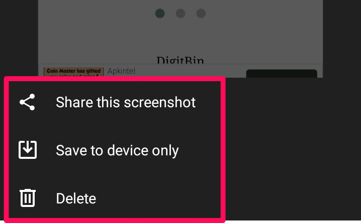 Speichern Sie den erfassten Screenshot