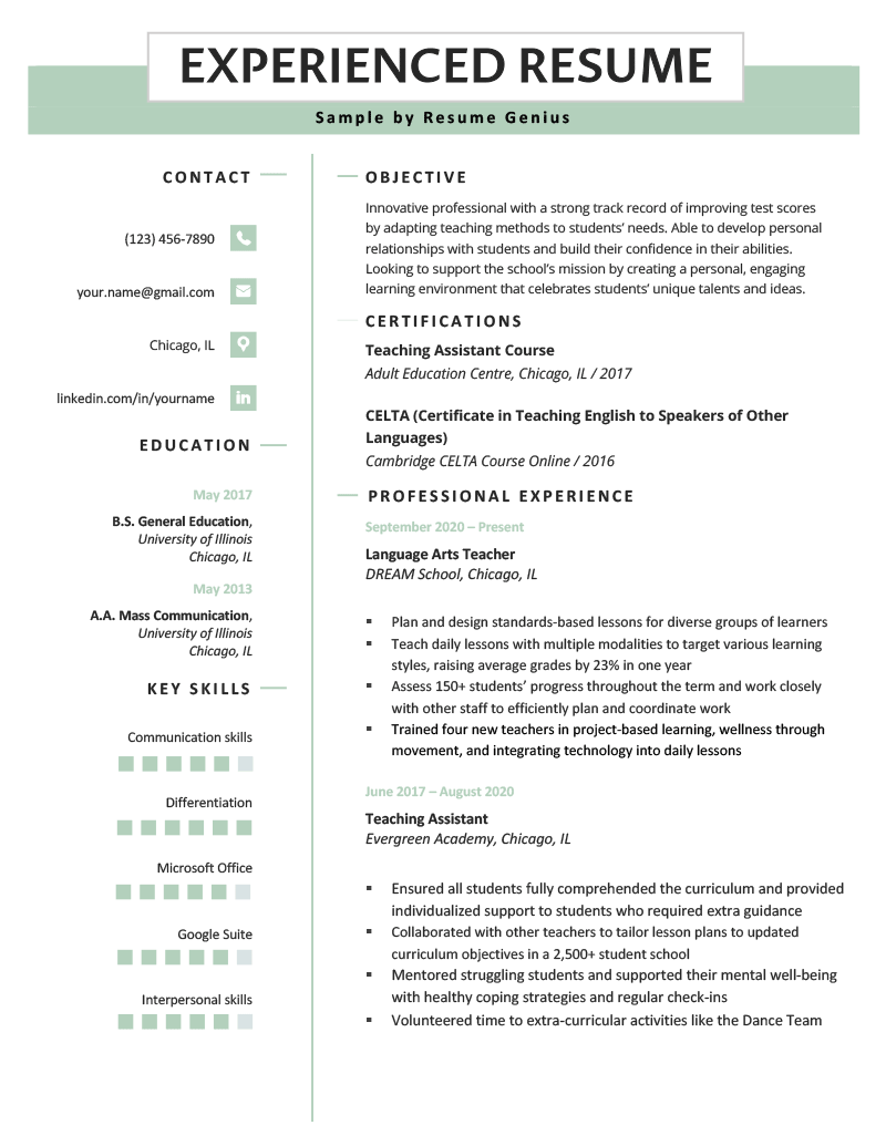 Générer un CV d'exemple