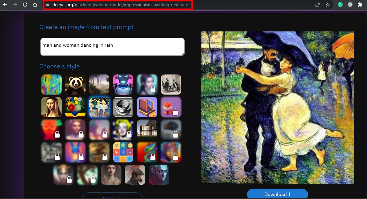 Deep AI 画像ジェネレーター